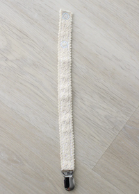Little Threads Crotchet Pacifier Clip - Buttercream