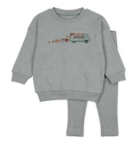 Bee & Dee Flower Truck Top & Pants Set - Blue Mist