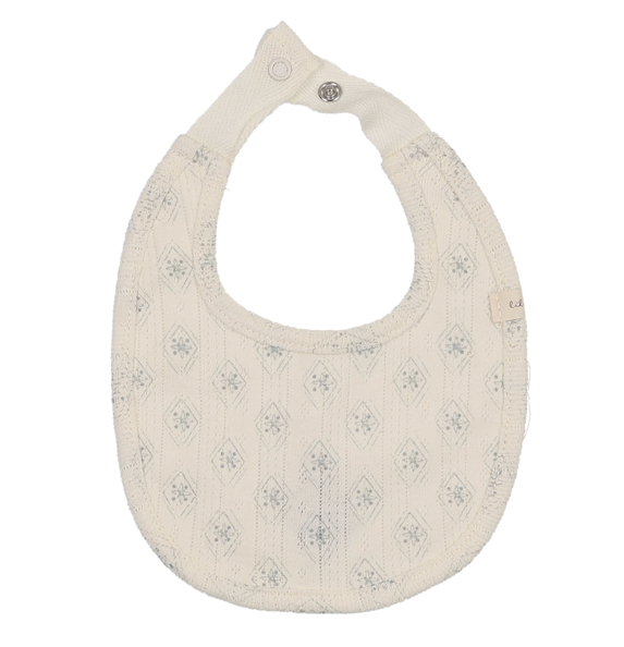 Lilette Geo Floral Print Bib - Cream/Blue