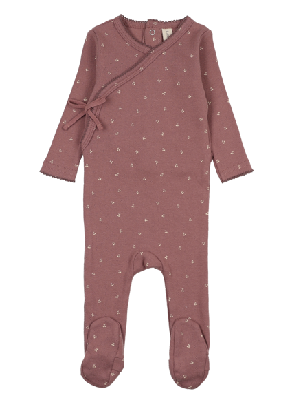 Lilette Cherry Scallop Footie - Mauve