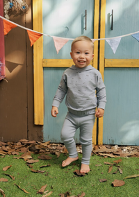 Bondoux Blue Car Print Hood & Leggings