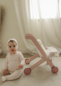 Little Fragile Double Side Wrap Footie & Hat- Blush