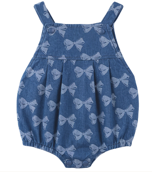 Puddles Denim Bow Overalls