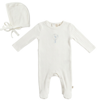 Bebe Bella Pointelle Hot Air Balloon Footie & Hat- Blue