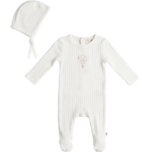 Bebe Bella Pointelle Hot Air Balloon Footie & Hat- Pink