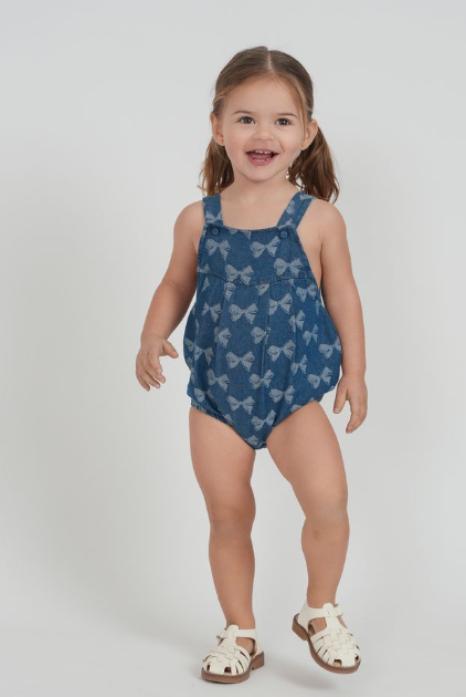 Puddles Denim Bow Overalls