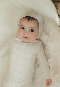 Bebe Bella Rose Antique Footie & Hat
