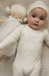 Whipped Cocoa Printed Bow Footie & Hat
