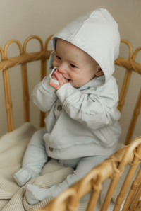 Little Fragile Solid Hooded Jacket- Blue