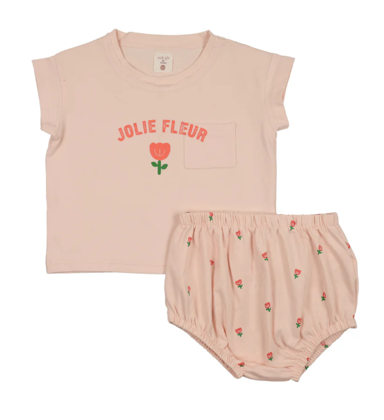 Analogie Tulip Top & Shorts Set - Cloud Pink