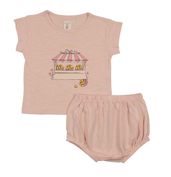 Analogie Lemon Toddler Top & Shorts - Cloud Pink