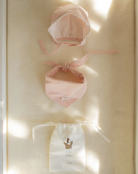 Ferne Keepsake Bonnet & Bib Set - Pink Gingham