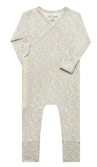 Little Threads Heirloom Vine Wrap Footie- Bluebell