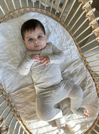 Little Threads Heirloom Vine Wrap Footie- Bluebell