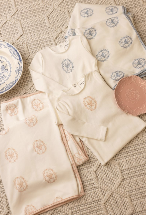 Bee & Dee Butterfly Motif Layette Set - Chalk White Boys