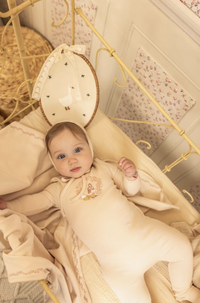 Bee & Dee Cradle Scene Footie & Bonnet - Champagne Pink