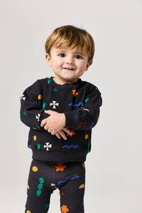 Wander & Wonder Black Quilt Sweater & Leggings