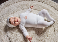 Noggi Fuzzy Sheep Footie & Beanie - Ivory/Pink