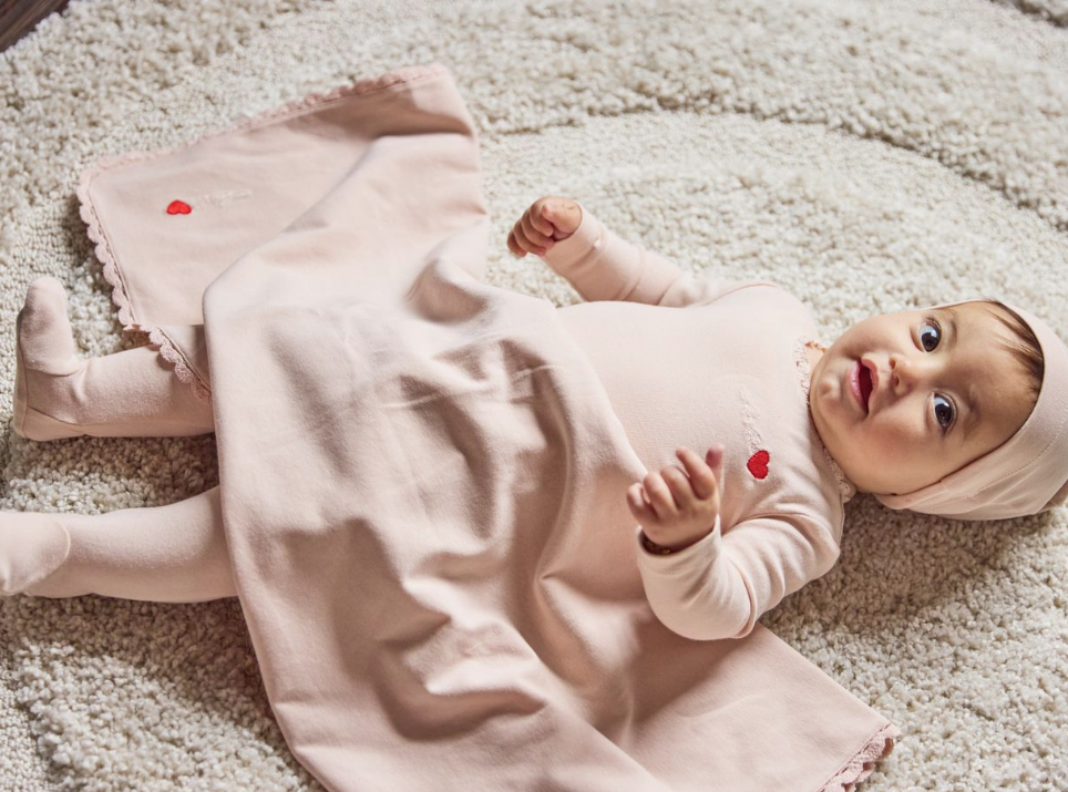 Noggi Bebe Heart Layette Set - Pink