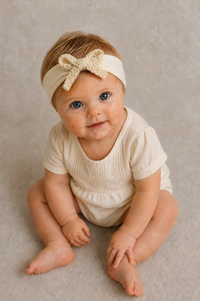 Bandeau Wool Braid Modal Headband - Cream