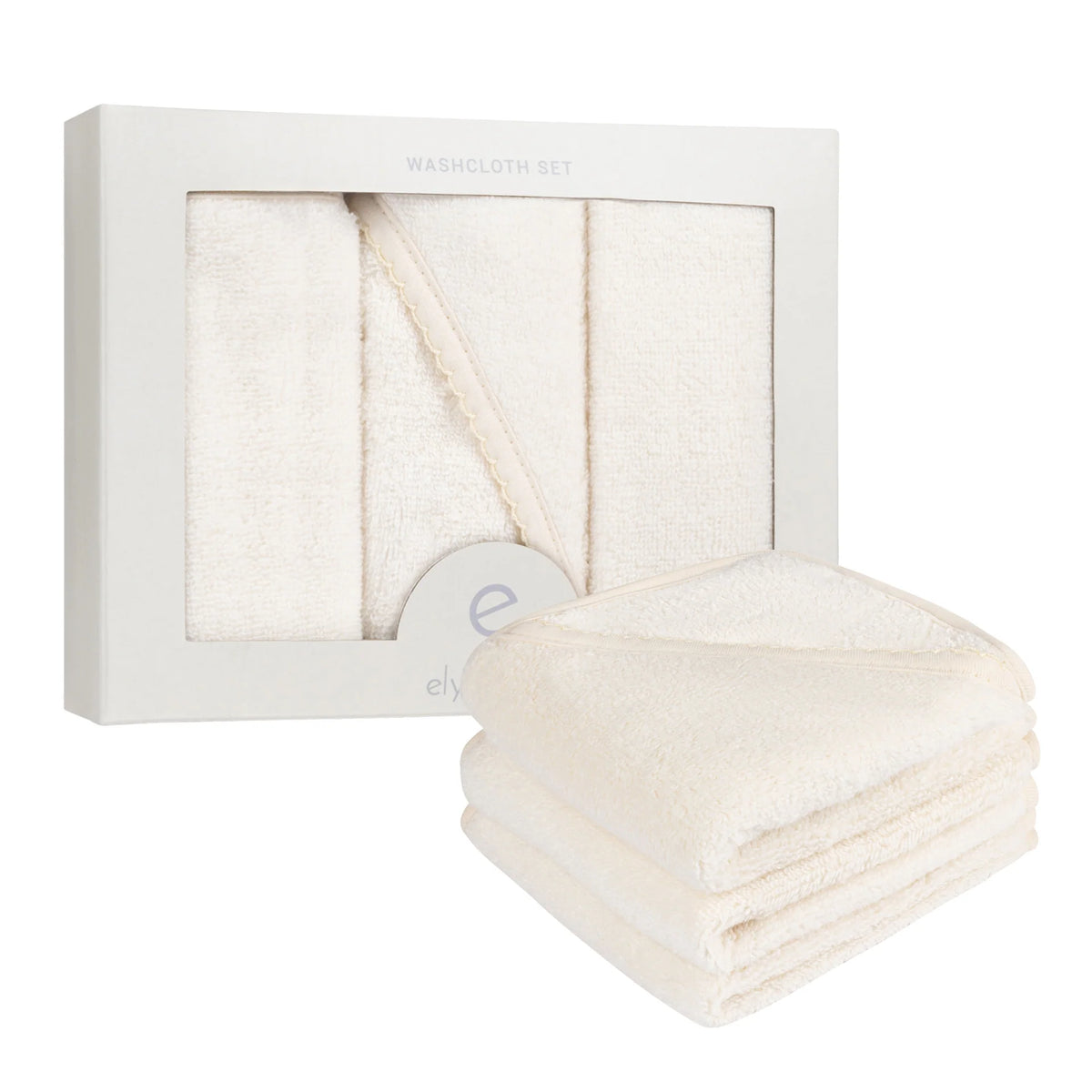 Elys & Co Solid Scalloped Washcloth Set