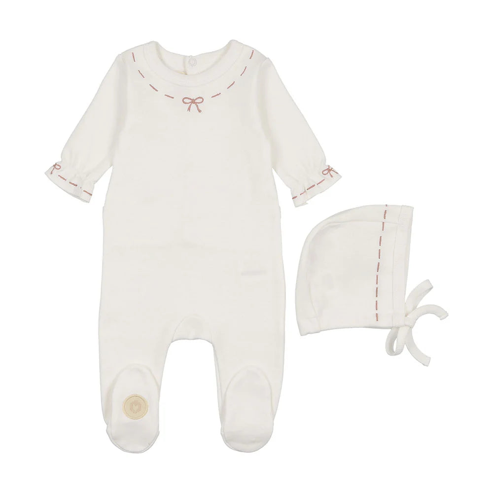 Mon Tresor Soft Stitches Footie & Hat