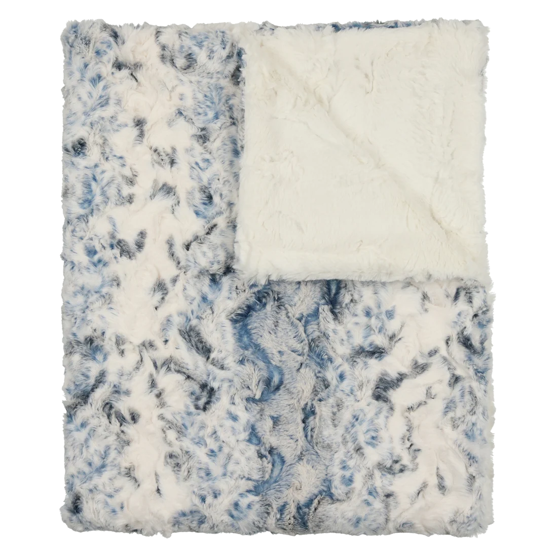 Peluche Lux Fur Blanket Speckled Blue