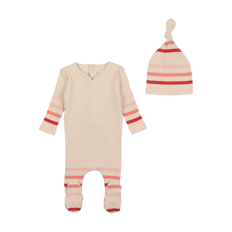 Bee & Dee Stripe Footie with Beanie aw 23