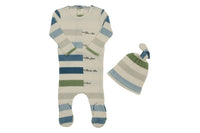 Bee & Dee Stripe Footie/Beanie SS24