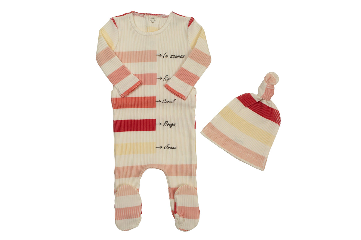 Bee & Dee Stripe Footie/Beanie SS24