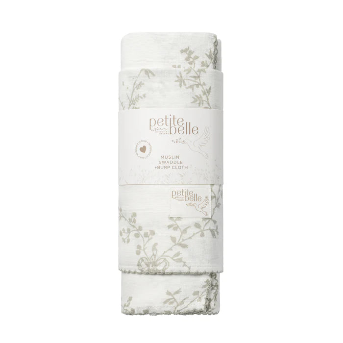 Petite Belle Toile Swaddle & Burp Cloth Set - Taupe
