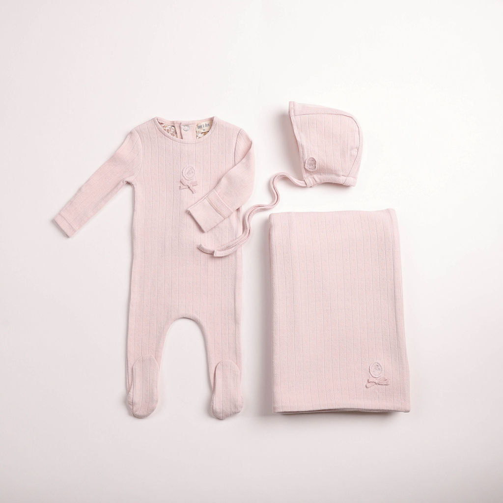 Bee & Dee Sweet Classic Pointelle Layette Set - Hushed Pink