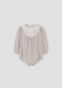 Popelin Embroidered Yoke Romper
