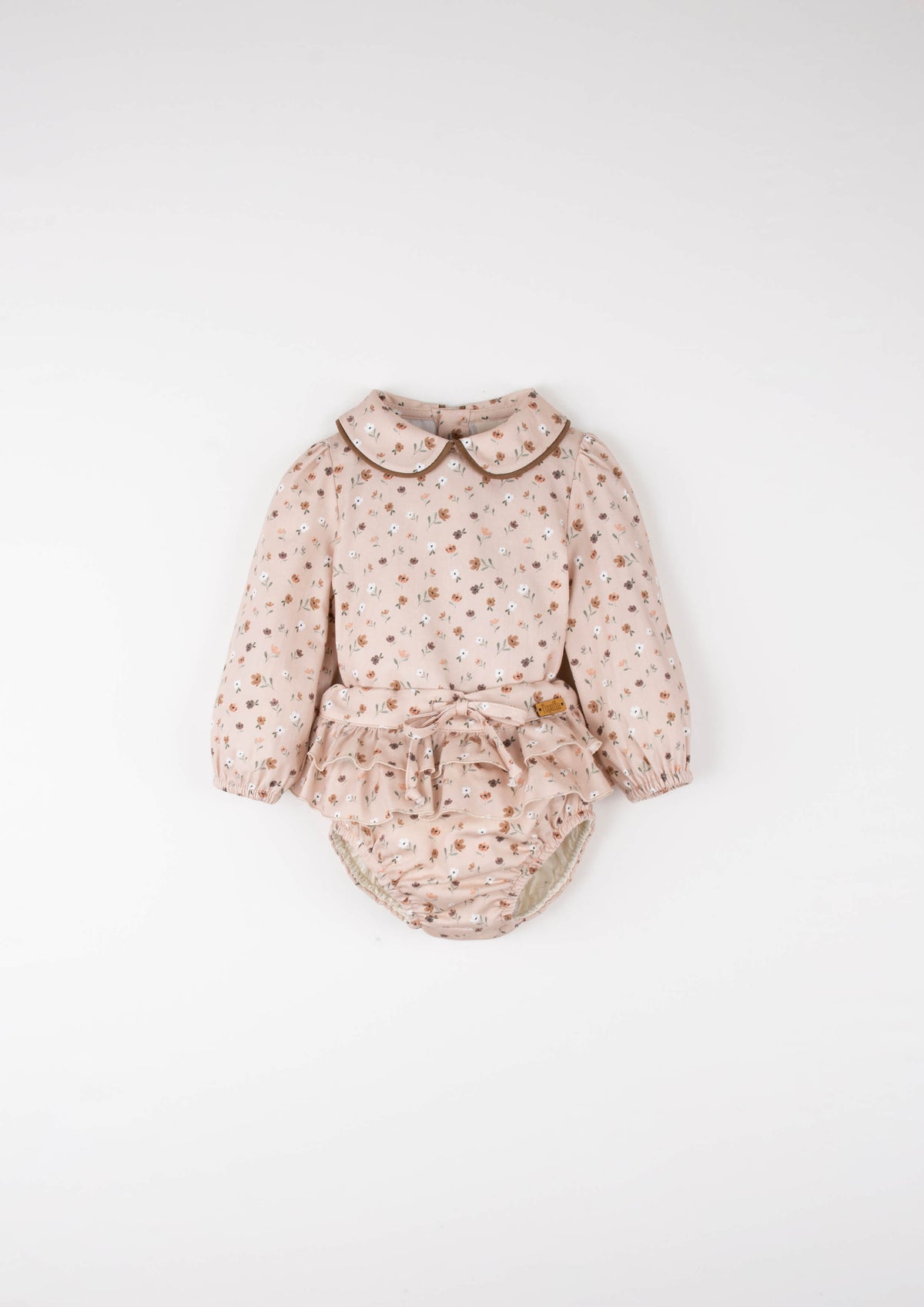 Popelin Pink Floral Top &  Frill Bloomers