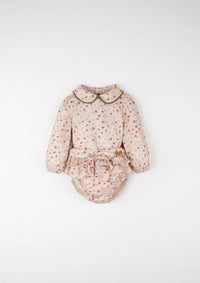 Popelin Pink Floral Top &  Frill Bloomers