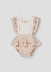 Popelin Ruffled Sleeve Romper