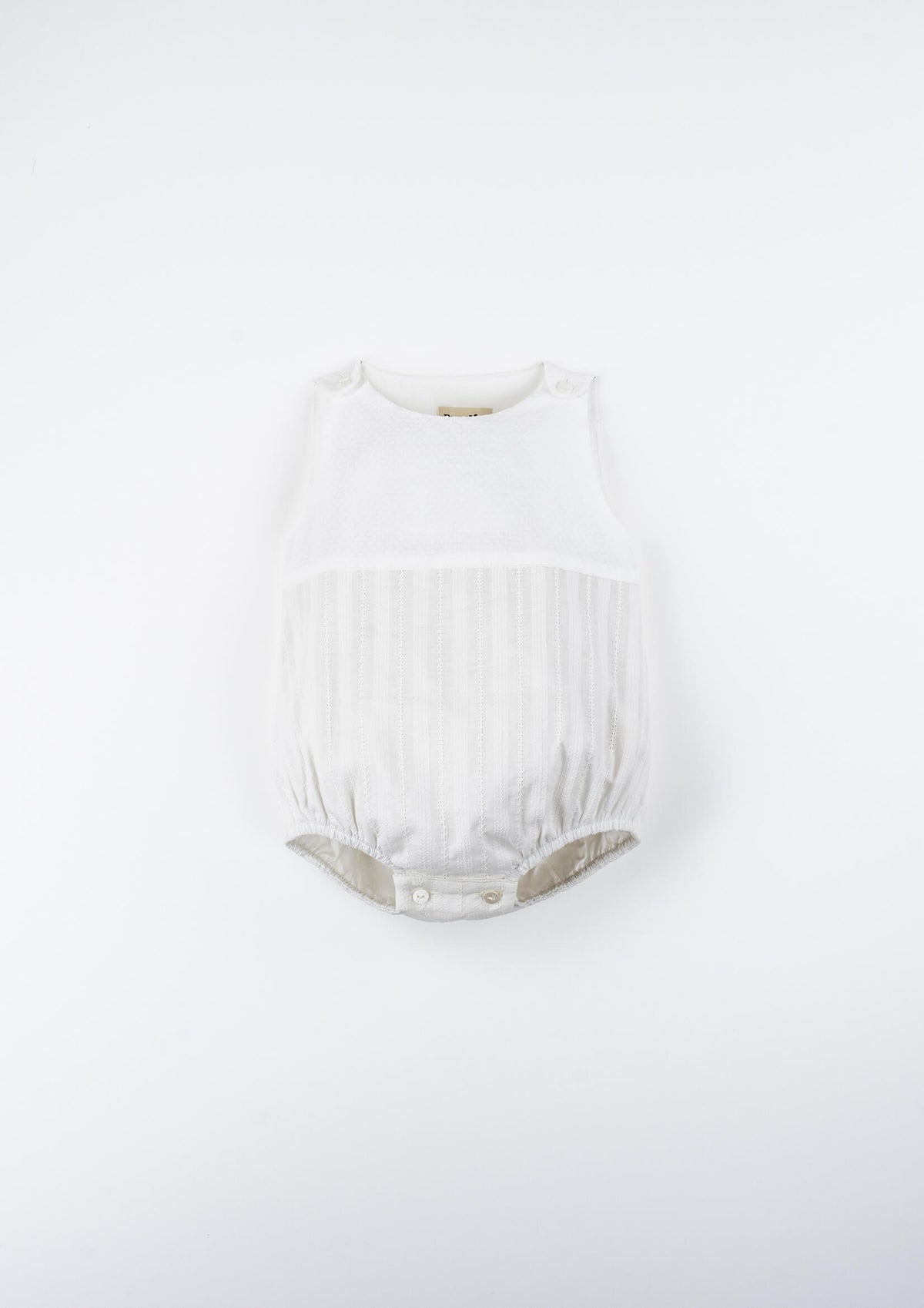 Popelin White Contrasting Romper
