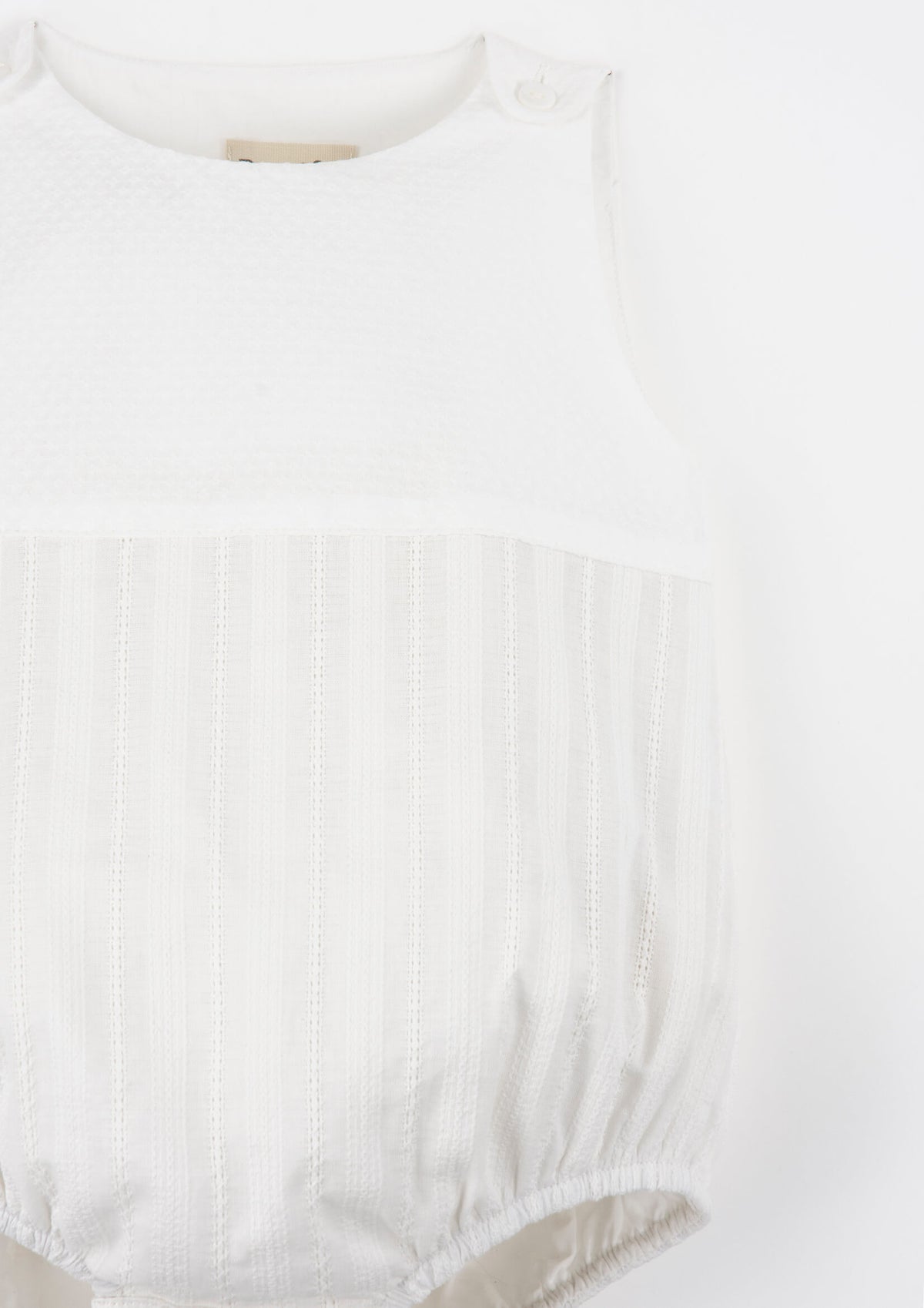 Popelin White Contrasting Romper