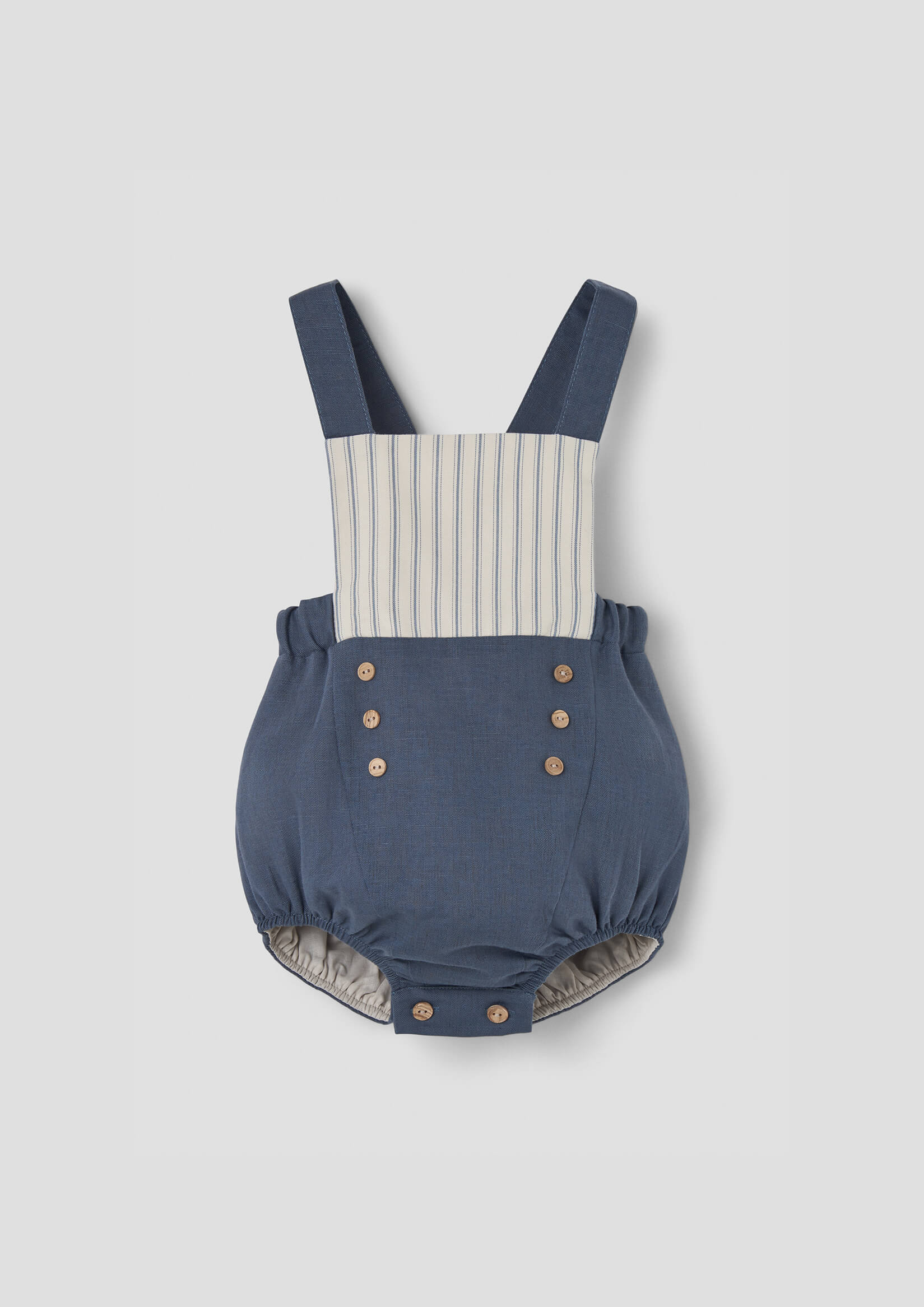 Popelin Button Romper - Slate