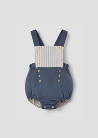 Popelin Button Romper - Slate