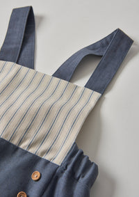 Popelin Button Romper - Slate