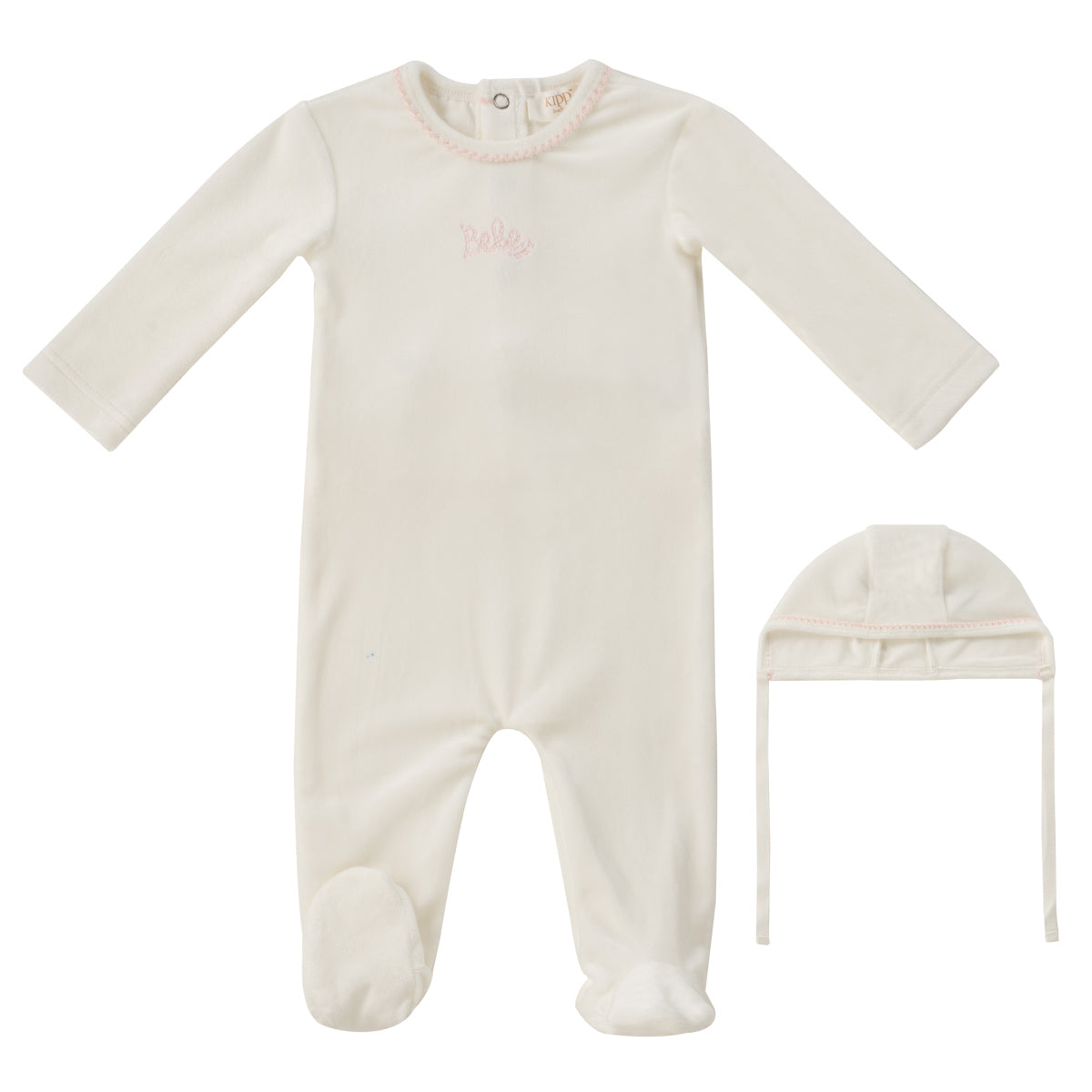 Kipp Bebe Footie & Bonnet Aw25 - White Pink