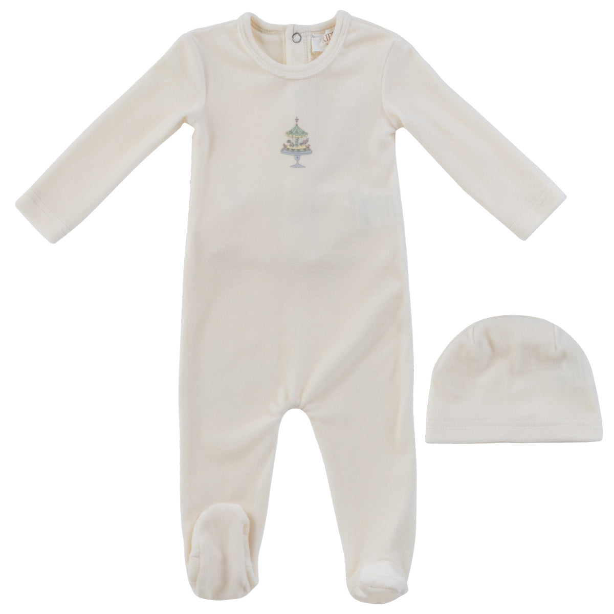 Kipp Party Cake Footie & Hat - White Blue