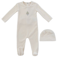 Kipp Party Cake Footie & Hat - White Blue