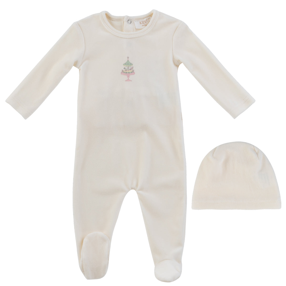 Kipp Party Cake Footie & Hat - White Pink
