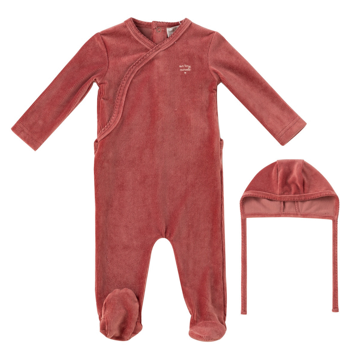 Kipp Tiny Miracle Footie & Bonnet - Rose