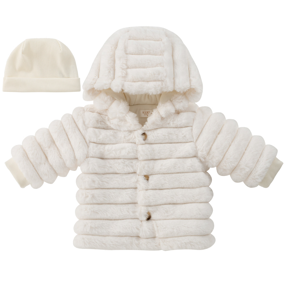 Kipp Fur Jacket & Beanie - White