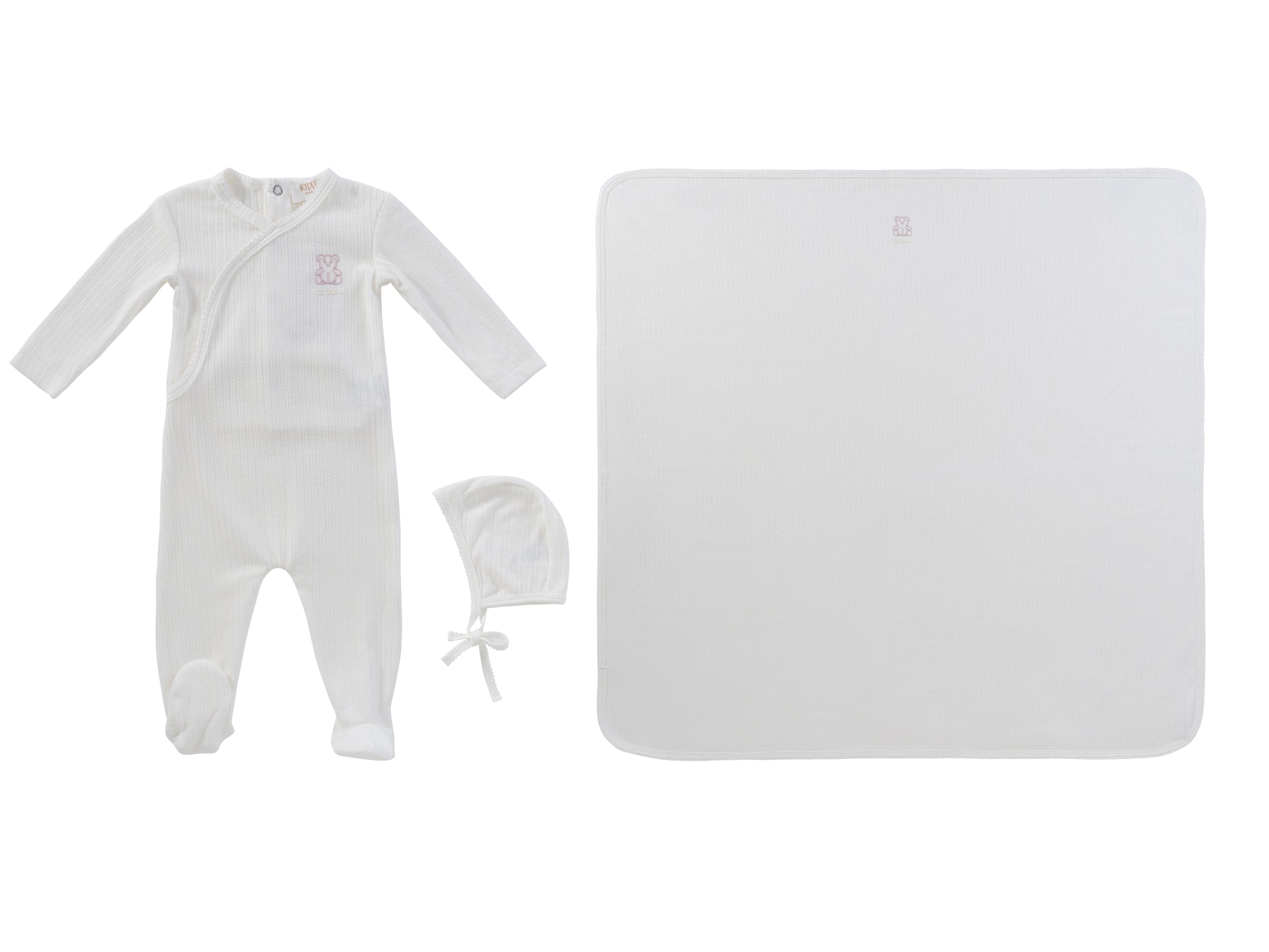 Kipp Teddy Wrap Layette Set - Pink