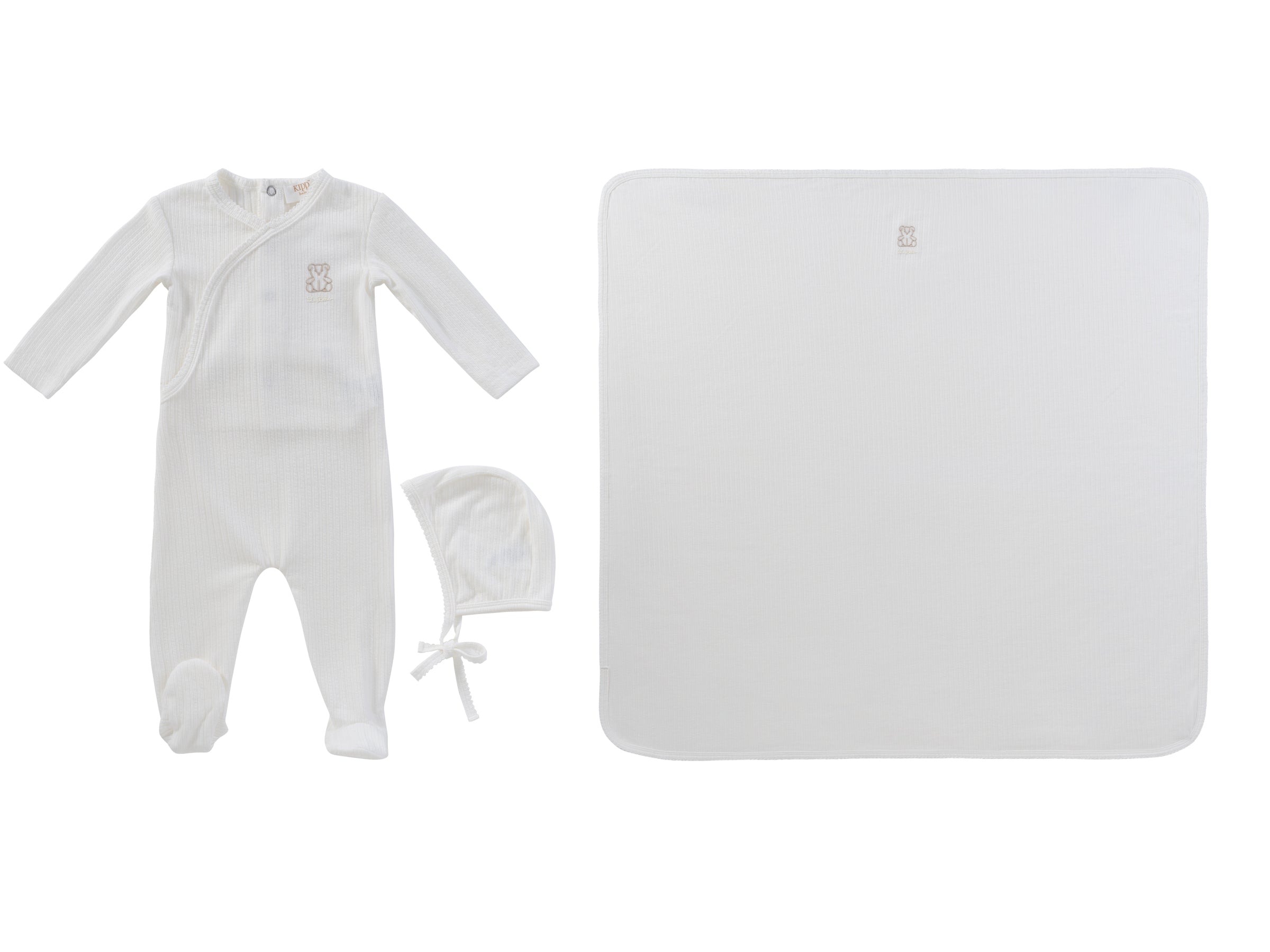Kipp Teddy Wrap Layette Set - Stone