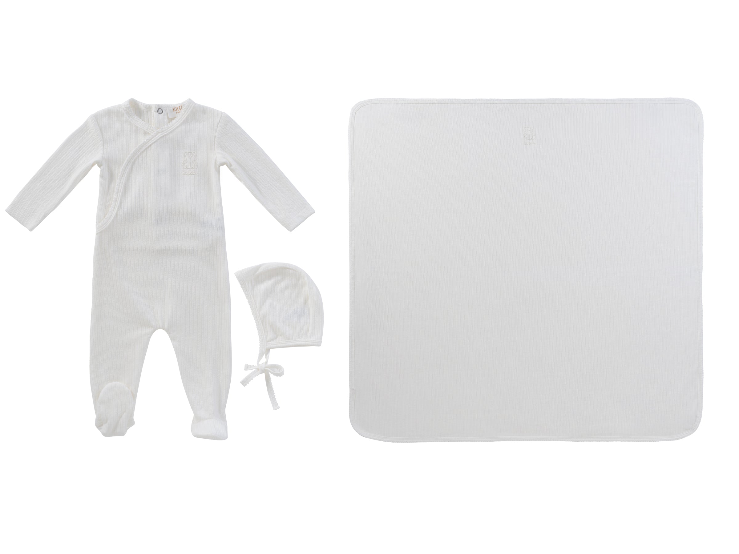 Kipp Teddy Wrap Layette Set - White